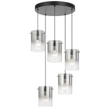 Ximena Metal & Glass LED 5 Light Pendant